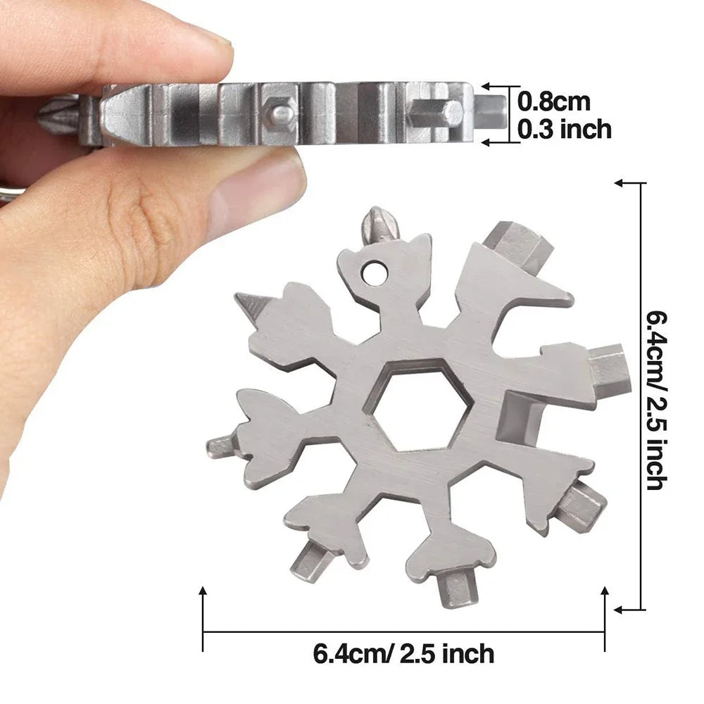 18-in-1 Stainless Snowflake Wrench Multi-Tool