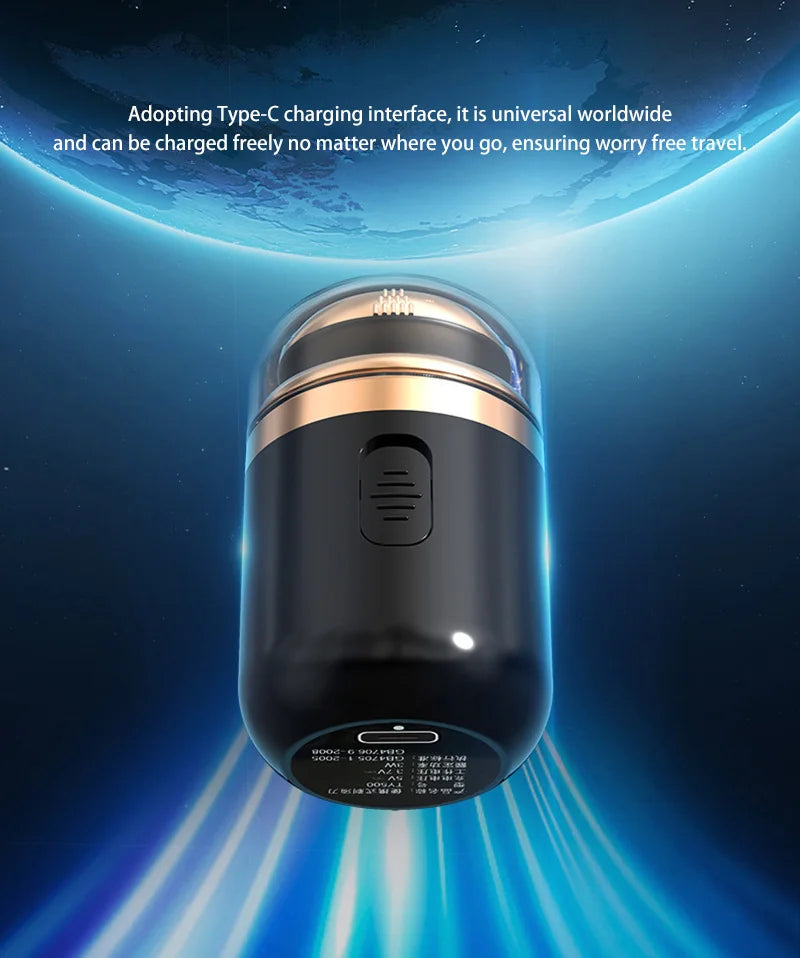 Rechargeable Electric Shaver + Nose Hair Trimmer (2-in-1)