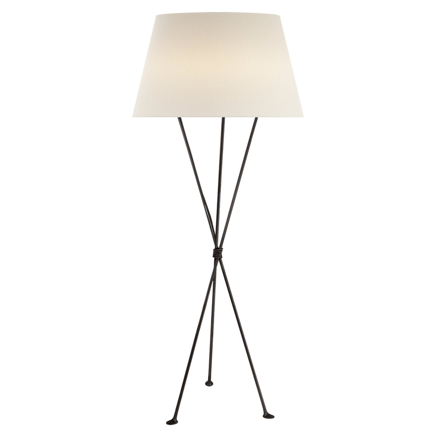 AERIN Lebon Floor Lamp in Aged Iron with Linen Shade